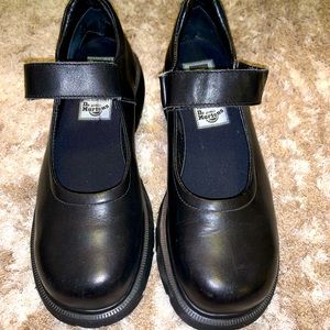 RARE VTG Dr. Martens Black Velcro Strap  Platform